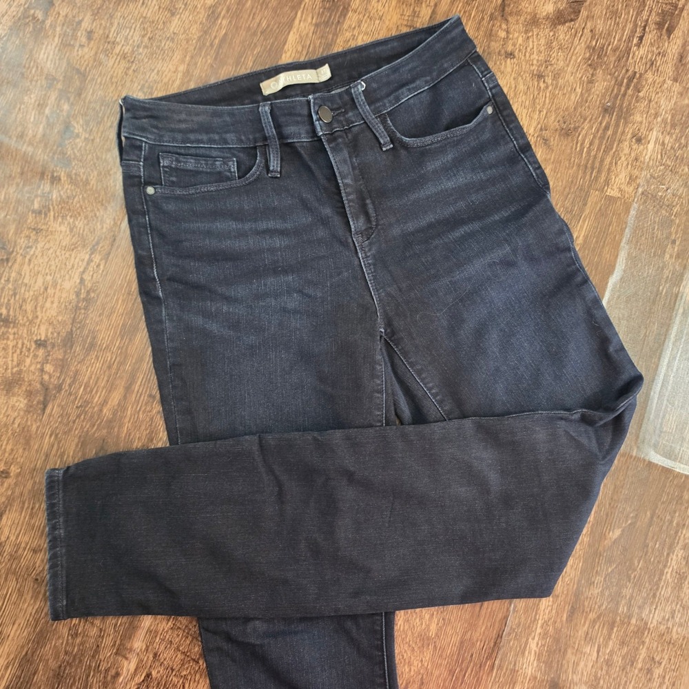 ATHLETA Sculptek Skinny Jeans Womens 8T Black Overdye Wash Denim‎ 229284-01